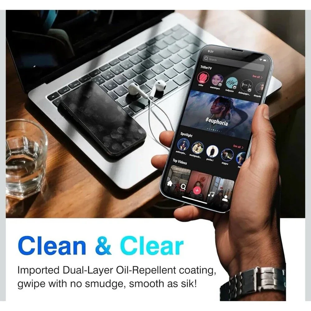 EZ-GLAZ- 4 Pack for iPhone 13 14 Screen Protector [6.1